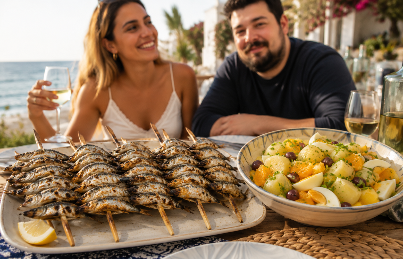 Dúo de Espetos con ensalada malagueña